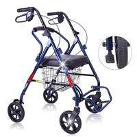 Height Adjustable Handles Rollator Walker with Padded Seat, 4 Wheel Walker for Seniors, Foldable, Rollator Walker with Four Wheels (Upgrade)