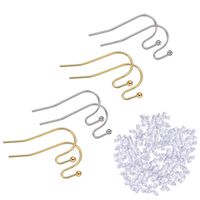 Sopplea 200 PCS Platinum French Hook Ball Dot Earwires 22x11mm Dangle Earring Findings Lead Free & Cadmium Free & Nickel Free Wish 200 pcs Earring Backings