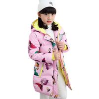 kaiCran Toddler Baby Girls Coat Long Sleeve Cartoon Character Print Hooded Zipper Jacket Coat Outerwear Clothes 2-8 Years (Pink, 140(5-6 Years))
