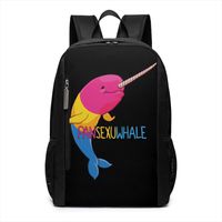 Cute Cartoon Pansexuwhale Laptop Backpack Business Travel Computer Bags School Bookbag Notebook for Women Men