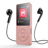 AGPTEK MP3 Player 8GB Bluetooth 4.0,Lossless Music Player with FM Radio, Voice Recorder, Expandable Up to 128GB (A02T 8GB Bluetooth Rose Gold)