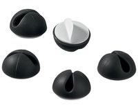 5 PCSQingsun Cable Clips & Cord Management System: Desktop Cable Organizer & Computer, Electrical, Charging or Mouse Cord Holder (Black)