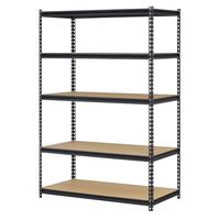 Edsal URWM184872BK Black Steel Storage Rack, 5 Adjustable Shelves, 4000 lb. Capacity, 72" Height x 48" Width x 18" Depth