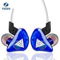 Newest in-ear monitors YSCEN CK5 Double Unit Drive Bass Earphones HIFI DJ speakers Monito Running Sport Earphone Headset Earbud-blue