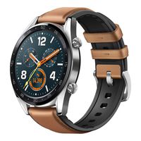Huawei Watch GT 2018 Bluetooth SmartWatch,Ultra-Thin Longer Lasting Battery Life,Compatible with iPhone and Android (Steel (Leather Strap)) Contains SUNG-LL Screen Protector