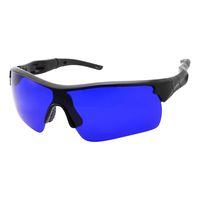 Men's Golf Ball Finder Glasses - True Blue Lens - Sports Style Frame - Wrap Around Sunglasses (Black)