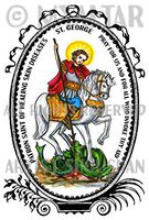 St George Patron Saint of Healing Skin Diseases 4"x6" Set of 6 Linen Postcards