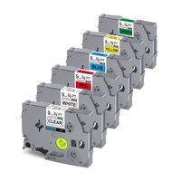 Compatible Brother P Touch Label Tape TZ-121 TZ-221 TZ-421 TZ-521 TZ-621 TZ-721 for Brother Ptouch PT-D210 PT-H100 PTD400AD PT-P700 PTD600 PT-1230PC Label Maker, 3/8" x 26.2ft (9mm x 8m) 6 Pack