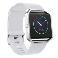 SKYLET Compatible with Fitbit Blaze Bands with Frame, Silicone Replacement Bands Breathable Sport Strap Compatible with Fitbit Blaze Fitness Watch Women Men Black