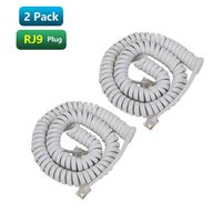 Telephone Lanline Cord Handset Cable Cord 10 Ft Uncoiled /1.2 Ft Phone Cord(2 Pack, White)