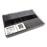 Lenitech 4 Inch 300 Pcs Black Multi-Purpose Cable Ties