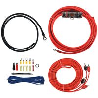 1 - v6 Series Amp Installation Kit with RCA Cables (8 Gauge), it includes:, 17ft v6 8-gauge CCA multi-strand power wire, 3ft v6 8-gauge CCA multi-strand ground wire