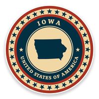Iowa USA Vinyl Sticker Decal Laptop Car Bumper Sticker Travel Luggage Car iPad Sign Fun 5"