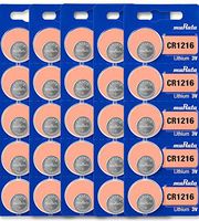 Murata CR1216 Battery 3V Lithium Coin Cell - Replaces Sony CR1216 (25 Batteries)