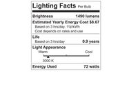 GE Lighting Crystal Clear 72-Watt, (100-watt replacement) 1490-Lumen A19 Light Bulb with Medium Base, (72W, 1490-Lumen)