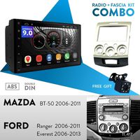 UGAR EX9 7" Android 9.0 DSP Car Stereo Radio Plus 11-417 Fascia Kit for Mazda BT-50 2006-2011 / Ford Ranger 2006-2011, Everest 2006-2013