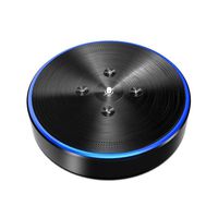 Bluetooth Conference Speaker - eMeet M1 Black Conference Speakerphone Business Conference Phone 360° Audio Pickup LED Indicate Conference Call Speaker 6+1 Microphone,Skype Mobile Phone