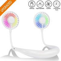 Cevapro Portable Fan Hand Free Mini Fan with Neck Hanging Design USB Battery Rechargeable Personal Desk Fan with Strong Airflow 2 Wind Head for Travel Outdoor Office Home Sports