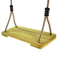 HAPPY PIE PLAY&ADVENTURE Nostalgic Children to Adult Wooden Hanging Swings Seat with 78'' Height Adjustable Pp Rope Per Side (2pc Pinewood)