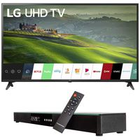 LG 49UM6900 49-inch HDR 4K UHD Smart IPS LED TV (2019) Bundle with Deco Gear Home Theater Surround Sound 31-inch Soundbar and 6ft Optical Toslink 5.0mm OD Audio Cable