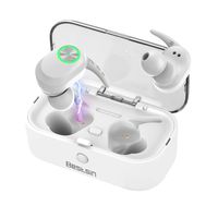 Wireless Headphones-BESTSIN T1 PODS Bluetooth 5.0 in-Ear True TWS Earbuds HiFi Deep Bass Sound Auto Pairing 4g Light Weight 16H Long Playtime Earbuds Sport Headphones with Charging Box (White)