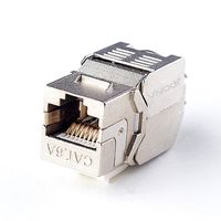 Cat6A RJ45 FTP Tool-Less Type Zinc Alloy Module Shielded Keystone Jack Adapter 10 Gigabit Modular Jack by VIVOCH (10 pcs/Pack)