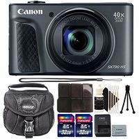 Canon Powershot SX730 HS Digital Camera (Black) with 64GB Ultimate Accessory Bundle