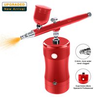 LATITOP Upgraded Auto Airbrush Kit Rechargeable Handheld Dual-Action Mini Air Compressor Airbrush Set with 0.4mm Nozzles, Portable Cordless Airbrush Gun with Low Noise for Makeup, Tattoo, Nail Art