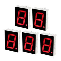 uxcell Common Cathode 10 Pin 1 Bit 7 Segment 1.34 x 0.94 x 0.41 Inch 1 inches Red LED Display Digital Tube 5pcs