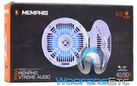 Memphis MXA602SLW 6.5" 40W RMS 2-Way Marine Grade Construction Coaxial Speakers with RGB LED