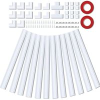 2 Pack Upgrade Cord Cover, PVC Cable Concealer, 189" Wire Hider Raceway Kit, Easy to Install and Organizing Wall Mount TV System Cable Runner Home & Office, 12X L15.7in, W1.18in, H0.6in