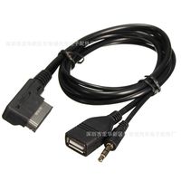 3.5mm Port 6.5ft AUX Cable, Music MDI AMI MMI Interface USB+Charger AUX Cable Fit for Audi A6L A8L Q7 A3 A4L A5 A1
