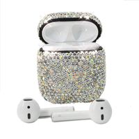 Airpods Case,MeiQing Bling Luxurious Diamonds AirPod Charging Protective Case Cover for Airpods Earphones Accessories Great Gift (Silver)