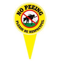 WaaHome Large No Peeing Dog Sign Please Be Respectful Dog Yard Sign for House Lawn, 9''X15.7''