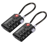TSA Approved Luggage Locks, Travel Locks Which Also Work Great as Gym Locks, Toolbox Lock, Backpack and more,Black 2 Pack