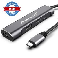Hicober USB C Hub, 4-in-1 Type-C Hub with 4K HDMI Support, 2 USB 3.0 Ports, for Nintendo Switch MacBook Pro 2016/2017/2018, ChromeBook, XPS,Google Laptops and More (Space Gray)