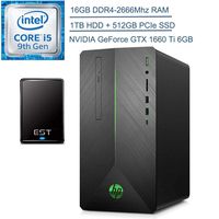 2020 HP Pavilion 690 VR Ready Gaming Desktop Computer, 9th Gen Hexa-Core i5-9400F (beat i7-8665U), 16GB DDR4, 1TB HDD+ 512GB PCIe SSD, GTX 1660 Ti 6GB, DVDRW, Windows 10, EST 500GB External Hard Drive