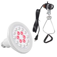 Simple Deluxe GLLEDXCLPSOCKET24 Clamp Lamp Light Socket with 24W Full-Spectrum 18 LED Gr, Bulb & Clamp