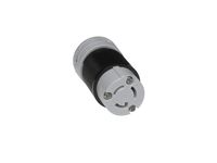 Woodhead 4729 Safeway Connector, Industrial Duty, Locking Blade, 2 Poles, 3 Wires, NEMA L5-15 Configuration, Nylon, Black and White, 15A Current, 125V Voltage