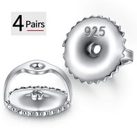 DELECOE Earring Backs,18K Gold Plated Threaded Screw Earring Backs Locking Earring Backs, Sterling Silver Hypoallergenic Secure Earring Backs for Studs Replacement Post Sizes .032",8pcs/4 Pair