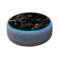 MightySkins Skin Compatible with Amazon Echo Dot (3rd Gen) - Black Gold Marble | Protective, Durable, and Unique Vinyl Decal wrap Cover | Easy to Apply, Remove, and Change Styles | Made in The USA