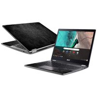 MightySkins Skin Compatible with Acer Chromebook Spin 13 (2018) - Black Leather | Protective, Durable, and Unique Vinyl Decal wrap Cover | Easy to Apply, Remove, and Change Styles | Made in The USA