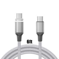 NetDot Gen11 Nylon Braided USB-C to USB-C Magnetic Fast Charging Cable Max 100W for Samsung Note 10/10 Plus,Pixel,i-Product and Other Type-c Devices (6ft/1 Pack Silver)