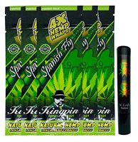 Herb Airtight Tube Pocket Protector with Kingpin Spanish Fly Hemp Wraps 5 Count DC Crafts Nation- Rasta Skull