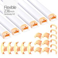 [ No Saw Needed ] Flexible 236 Inch Channel Cord Raceway Kit, DECLU - Cable Deco Plus, Concealer for Easy Install, On-Wall Organizer to Cover, Hide Tv Wire (Large, White Tube (Cheese Connector))