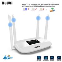 KuWFi 300Mbps 4G LTE CPE, Unlocked 4G CPE Wireless Router with SIM Card Solt with Antenna for Most Asia Europe Africa Middle East and South America Oceania Countries