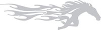 hBARSCI Horse with Flames Vinyl Decal - 5 Inches - for Cars, Trucks, Windows, Laptops, Tablets, Outdoor-Grade 2.5mil Thick Vinyl - Silver Gray