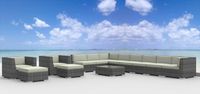 UrbanFurnishing.net 14d-Newport-Beige 14 Piece Modern Patio Furniture Sofa Sectional Couch Set