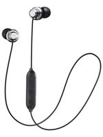 JVC Wireless Earbud Headphones, Sweat Proof, 5 Hours Long Battery Life, Secure and Comfort Fit with 3 Button Remote - HAFY8BTS (Silver)