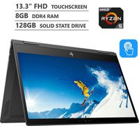 HP ENVY 13.3" Full HD IPS Touchscreen 2-in-1 Laptop, AMD Ryzen5 2500U Quad-Core Processor up to 3.60 GHz, 8GB RAM, 128GB SSD, Backlit Keyboard, Wireless-AC, Bluetooth, Windows 10 Home, Dark Ash Silver